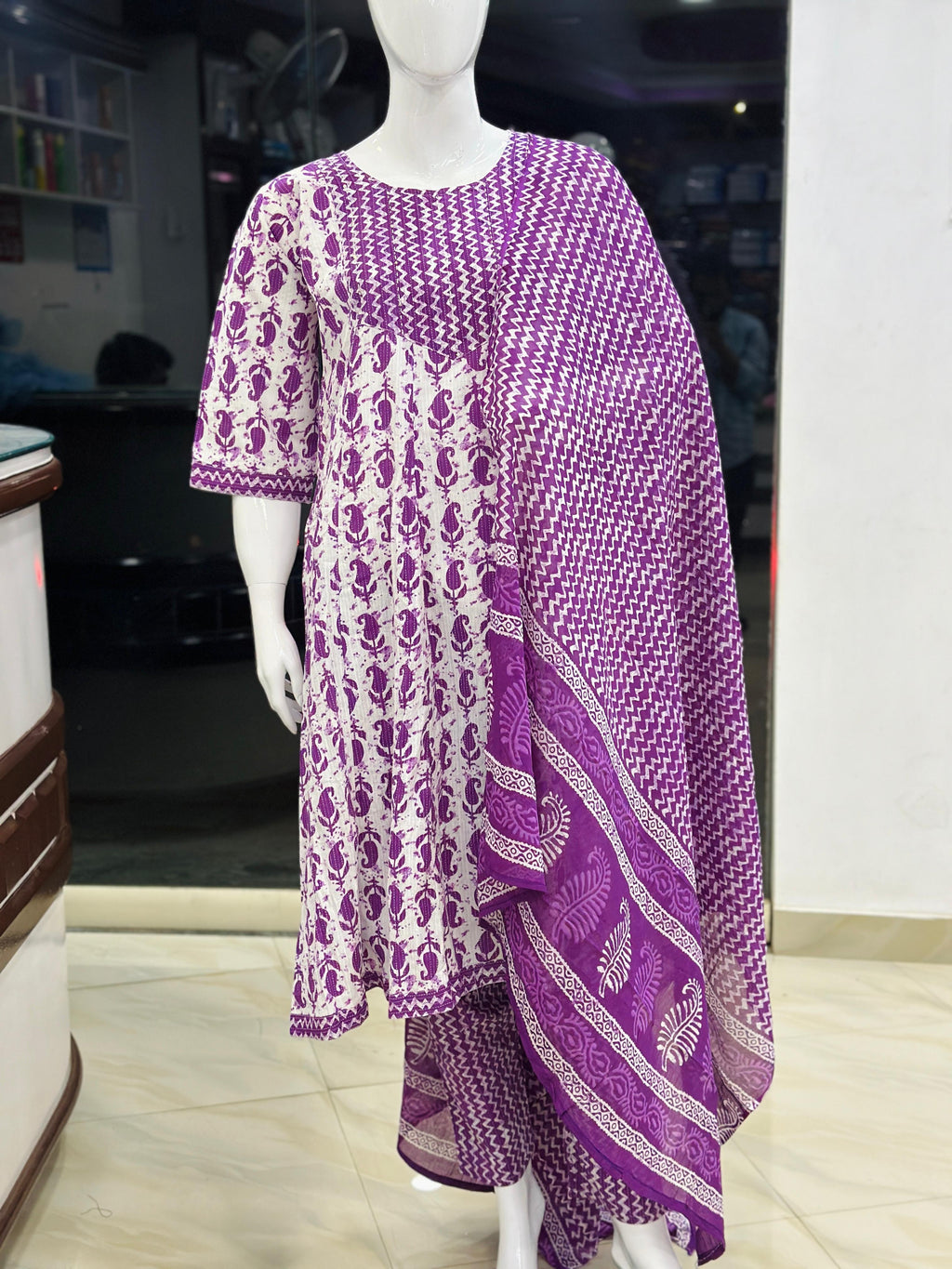 Cotton Printed Churidhar Set