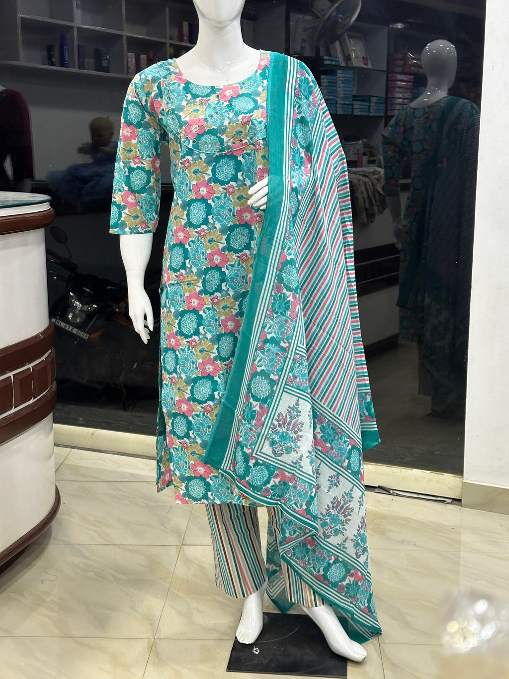 Cotton Printed Churidhar Set